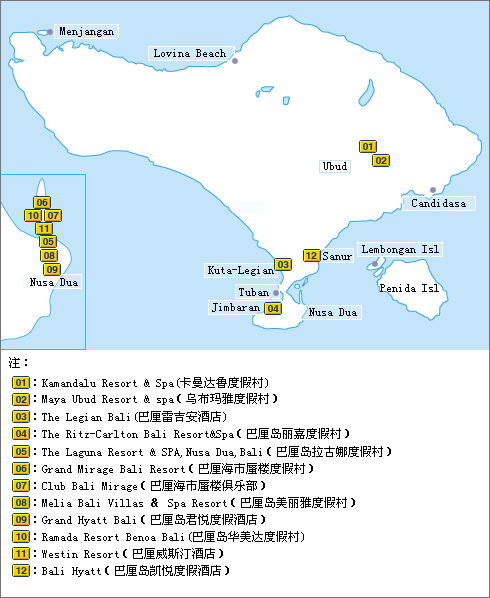 巴厘岛旅游地图